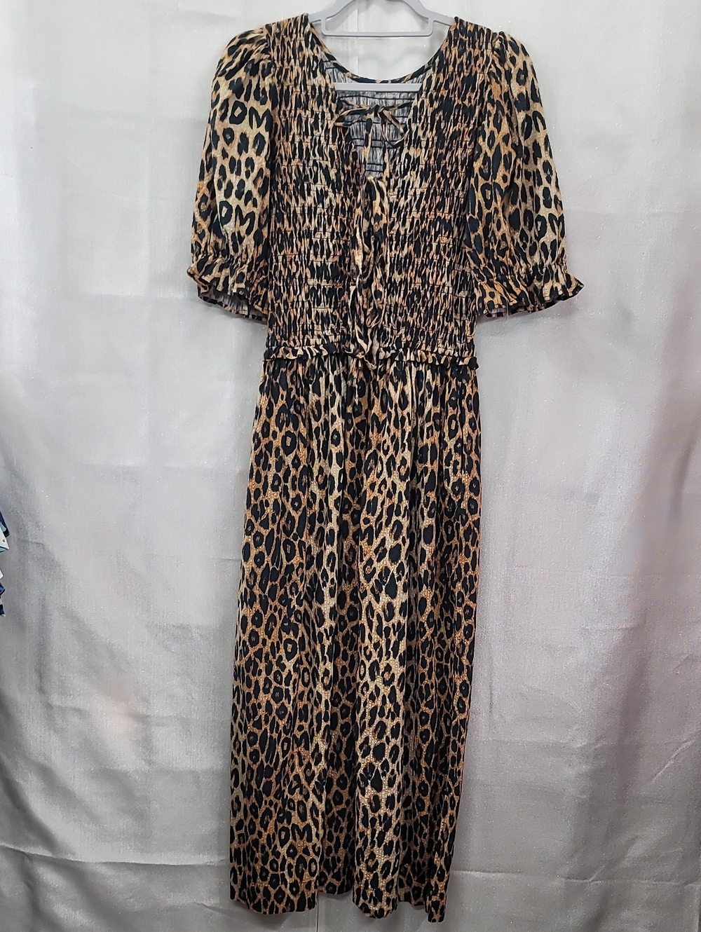 Damson Madder Bluebelle Leopard Print  Midi Dress Size 12 - Picture 2 of 12